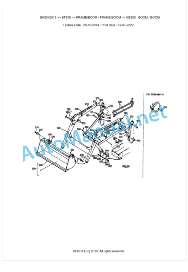 Kubota BF350 Parts Manual PDF BKIDK0019 2 Kubota BF350 Parts Manual PDF BKIDK0019-2