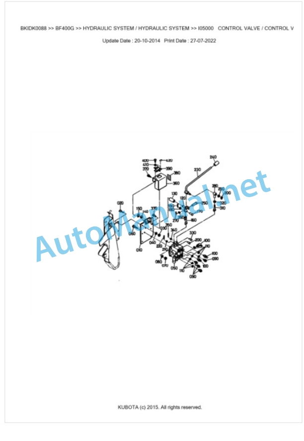 Kubota BF400G Parts Manual PDF BKIDK0088 3 Kubota BF400G Parts Manual PDF BKIDK0088-3