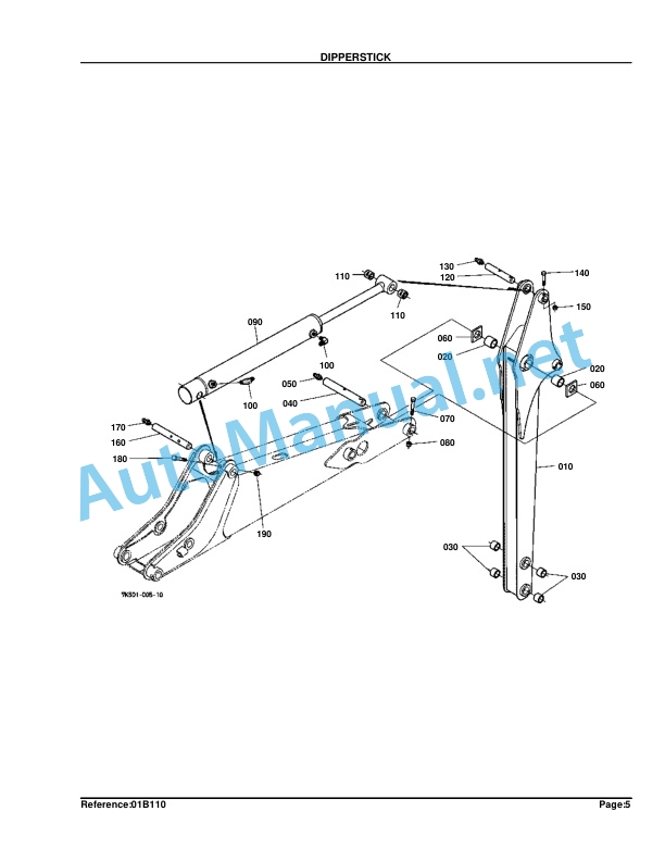 Alternative view of Kubota BH75 Backhoe Parts Manual PDF