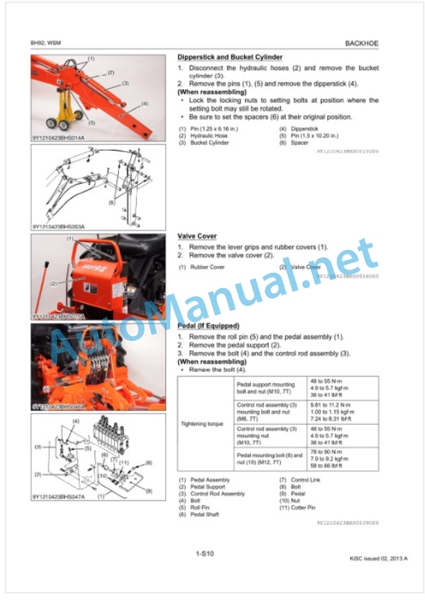 Kubota BH92 Backhoe Workshop Manual PDF 5 Kubota BH92 Backhoe Workshop Manual PDF-5