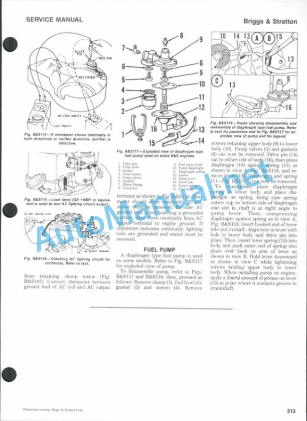 Alternative view of Kubota Briggs and Stratton Engine Service Manual PDF