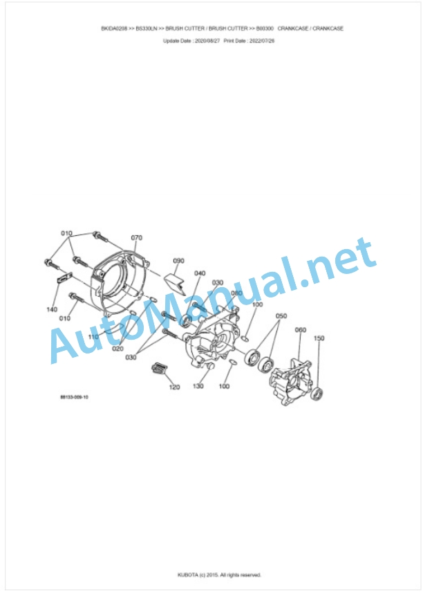Kubota BS330LN Parts Manual PDF BKIDA0208 2 Kubota BS330LN Parts Manual PDF BKIDA0208-2