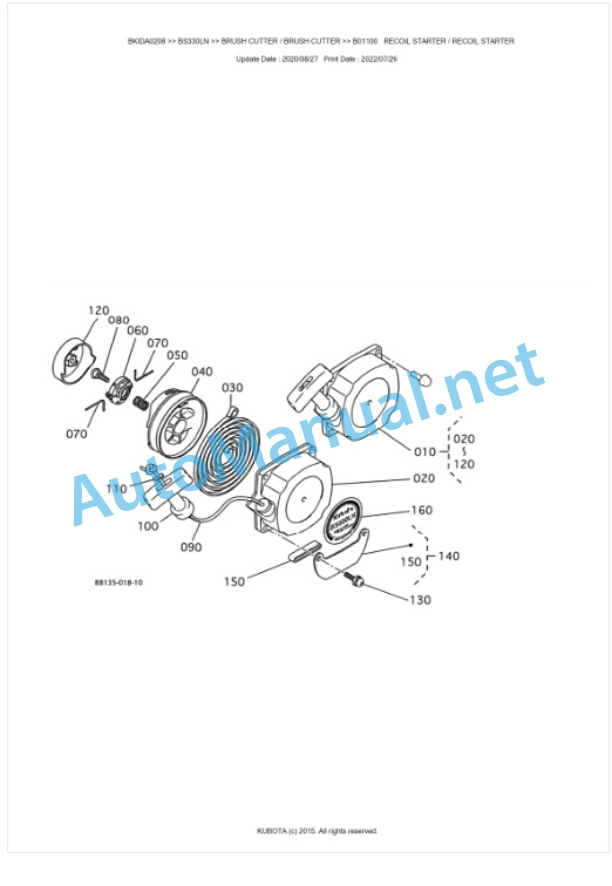 Kubota BS330LN Parts Manual PDF BKIDA0208 5 Kubota BS330LN Parts Manual PDF BKIDA0208-5