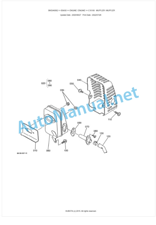 Kubota BS430 Parts Manual PDF BKIDA0062 5 Kubota BS430 Parts Manual PDF BKIDA0062-5