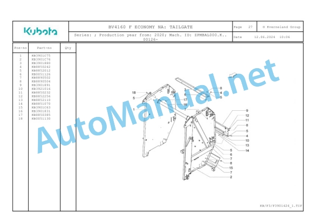 Kubota BV4160 F ECONOMY NA Parts Manual PDF 2 Kubota BV4160 F ECONOMY NA Parts Manual PDF-2