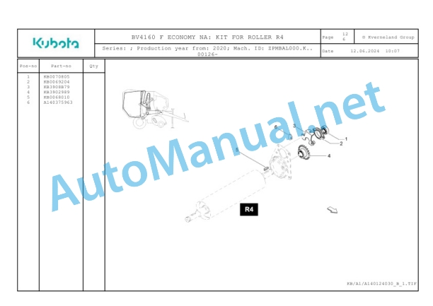 Kubota BV4160 F ECONOMY NA Parts Manual PDF 5 Kubota BV4160 F ECONOMY NA Parts Manual PDF-5