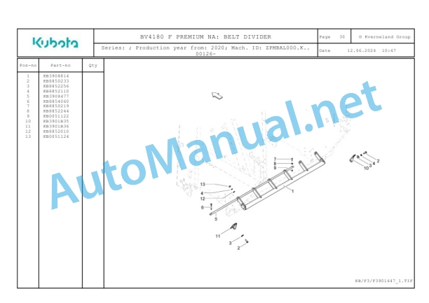 Kubota BV4180 F PREMIUM NA Parts Manual PDF 2 Kubota BV4180 F PREMIUM NA Parts Manual PDF-2