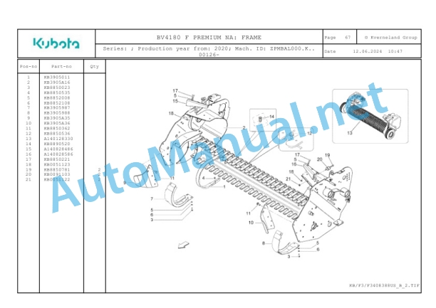 Kubota BV4180 F PREMIUM NA Parts Manual PDF 3 Kubota BV4180 F PREMIUM NA Parts Manual PDF-3