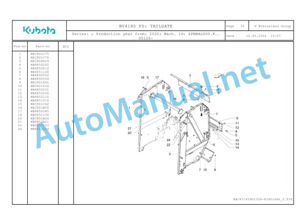 Kubota BV4180 FD Parts Manual PDF 2 Kubota BV4180 FD Parts Manual PDF-2