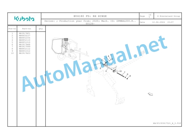 Kubota BV4180 FD Parts Manual PDF 5 Kubota BV4180 FD Parts Manual PDF-5