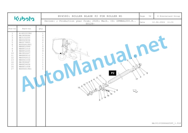 Kubota BV4580 Parts Manual PDF 3 Kubota BV4580 Parts Manual PDF-3