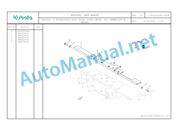 Kubota BV4580 Parts Manual PDF 4 Kubota BV4580 Parts Manual PDF-4