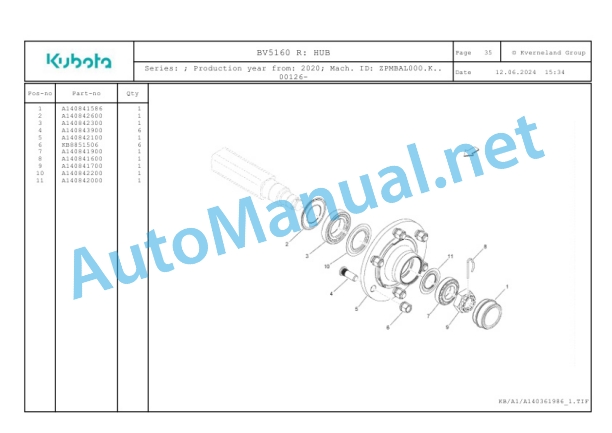 Kubota BV5160 R Parts Manual PDF-2