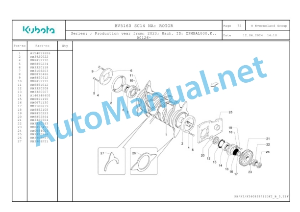 Kubota BV5160 SC14 NA Parts Manual PDF 3 Kubota BV5160 SC14 NA Parts Manual PDF-3