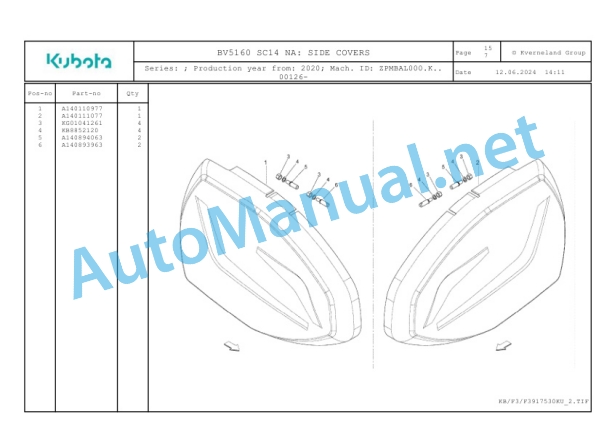 Kubota BV5160 SC14 NA Parts Manual PDF 5 Kubota BV5160 SC14 NA Parts Manual PDF-5
