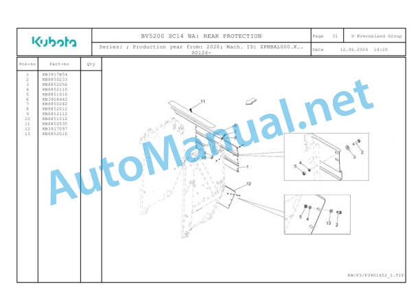 Kubota BV5200 SC14 NA Parts Manual PDF 2 Kubota BV5200 SC14 NA Parts Manual PDF-2