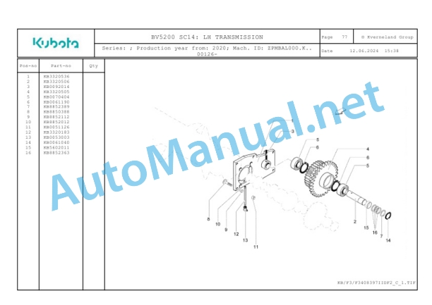 Kubota BV5200 SC14 Parts Manual PDF-3