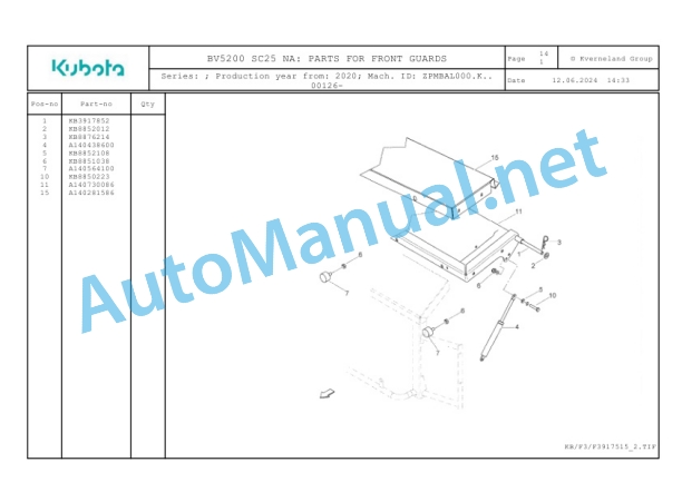 Kubota BV5200 SC25 NA Parts Manual PDF 5 Kubota BV5200 SC25 NA Parts Manual PDF-5