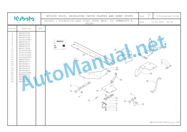Kubota BV5200 SC25 Parts Manual PDF 4 Kubota BV5200 SC25 Parts Manual PDF-4