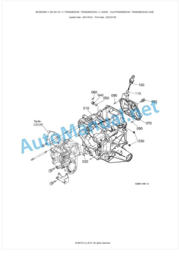 Kubota BX-261-R1 Tractor Parts Manual PDF BKIDK5466 3 Kubota BX-261-R1 Tractor Parts Manual PDF BKIDK5466-3