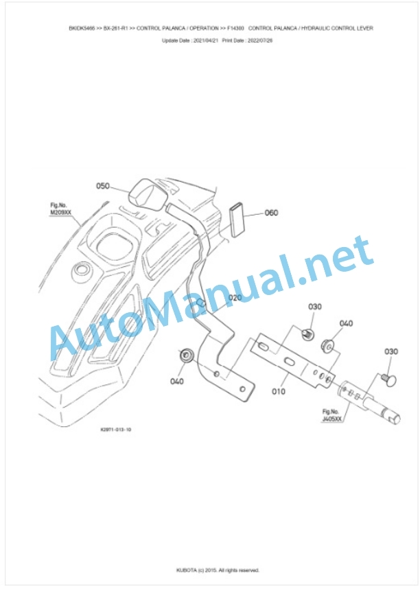 Kubota BX-261-R1 Tractor Parts Manual PDF BKIDK5466 4 Kubota BX-261-R1 Tractor Parts Manual PDF BKIDK5466-4