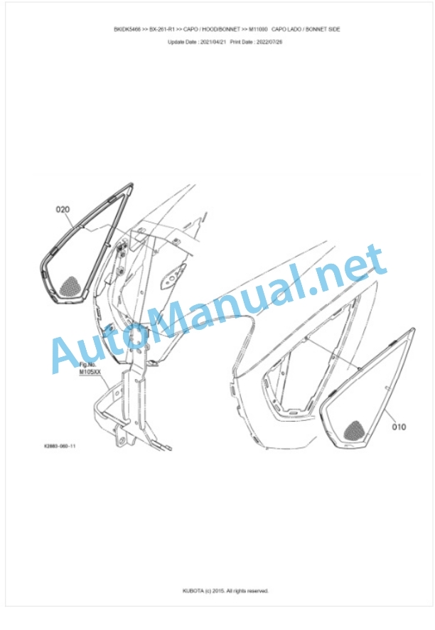 Kubota BX-261-R1 Tractor Parts Manual PDF BKIDK5466 5 Kubota BX-261-R1 Tractor Parts Manual PDF BKIDK5466-5