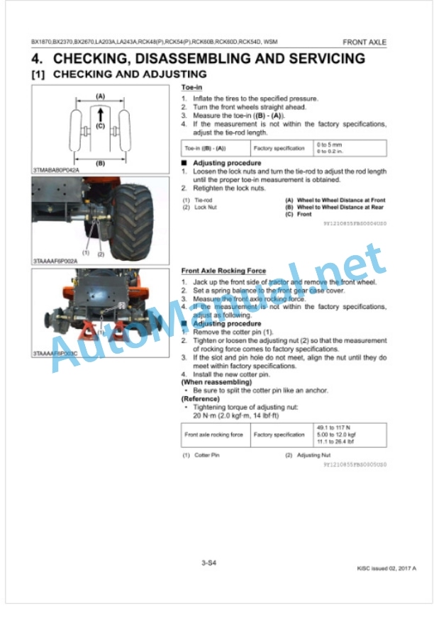 Kubota BX1870, BX2370, BX2670, RCK48 Workshop Manual PDF 4 Kubota BX1870, BX2370, BX2670, RCK48 Workshop Manual PDF-4