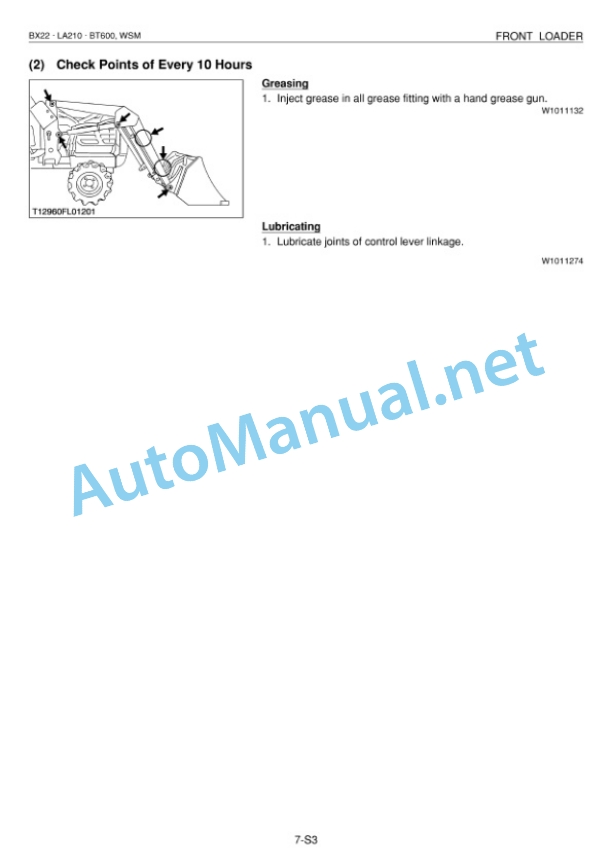 Kubota BX22 Tractor LA210 Front Loader BT600 Backhoe Workshop Manual PDF 5 Kubota BX22 Tractor LA210 Front Loader BT600 Backhoe Workshop Manual PDF - Image 5