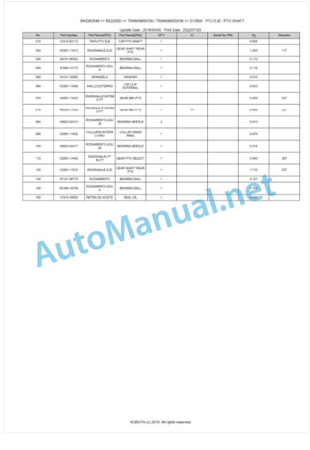 Kubota BX2200D Tractor Workshop Manual PDF 3 Kubota BX2200D Tractor Workshop Manual PDF-3