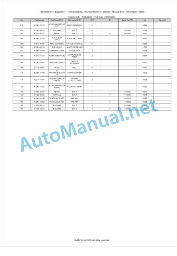 Kubota BX2200E Tractor Workshop Manual PDF 3 Kubota BX2200E Tractor Workshop Manual PDF-3
