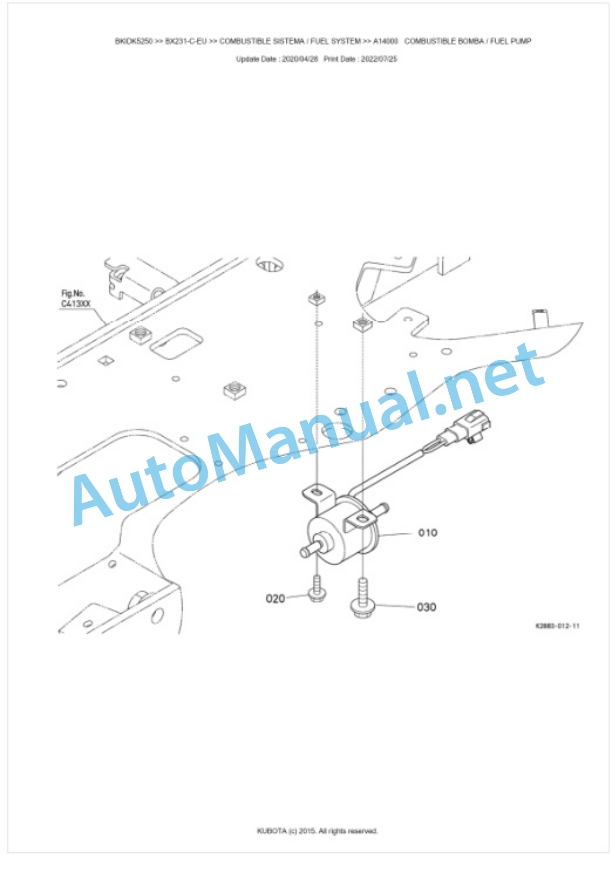 Kubota BX231-C-EU Tractor Parts Manual PDF BKIDK5250 2 Kubota BX231-C-EU Tractor Parts Manual PDF BKIDK5250-2