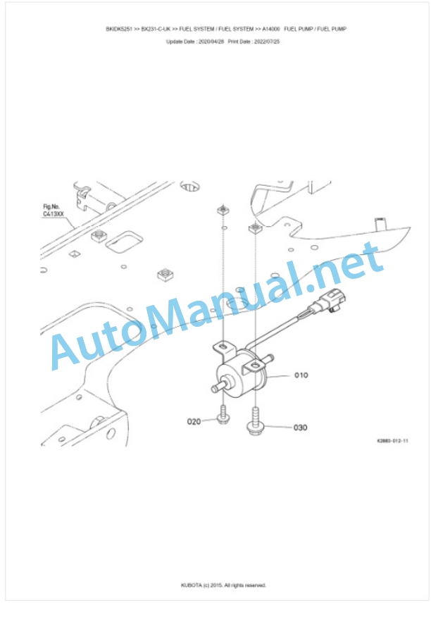 Kubota BX231-C-UK Tractor Parts Manual PDF BKIDK5251 2 Kubota BX231-C-UK Tractor Parts Manual PDF BKIDK5251-2