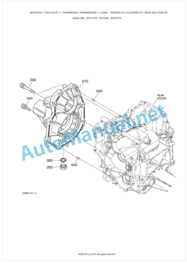 Kubota BX231D5-R1 Tractor Parts Manual PDF BKIDK5335 3 Kubota BX231D5-R1 Tractor Parts Manual PDF BKIDK5335-3