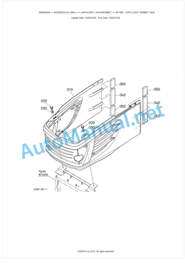 Kubota BX2350D Parts Manual PDF BKIDK5039 5 Kubota BX2350D Parts Manual PDF BKIDK5039-5