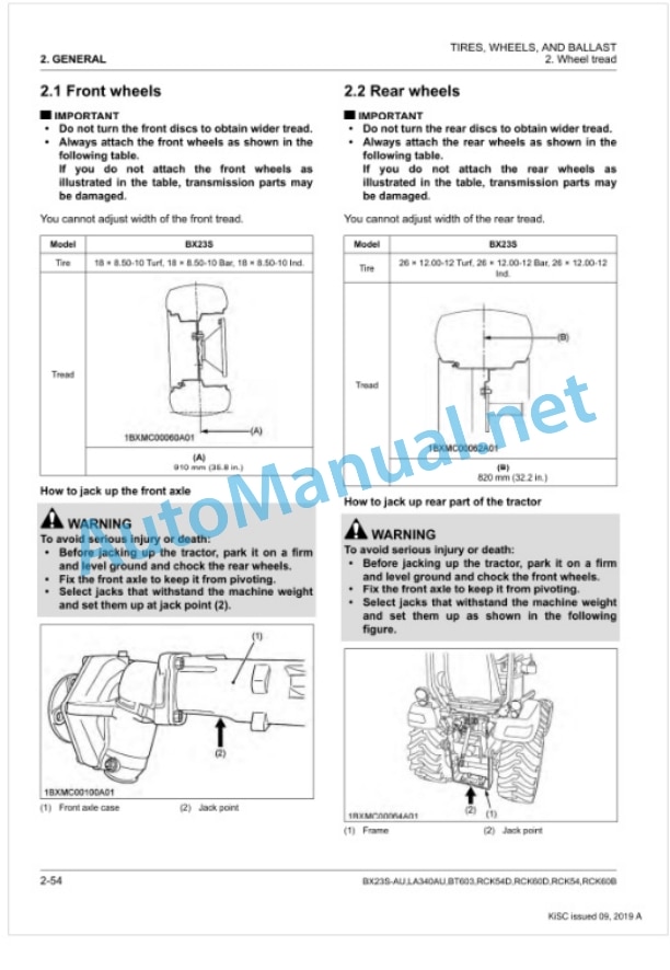 Kubota BX23S-AU, LA340AU, BT603, RCK54D, RCK60D, RCK54, RCK60B Tractor, Front Loader, Backhoe, Rotary Mower Workshop Manual PDF 2 Kubota BX23S-AU, LA340AU, BT603, RCK54D, RCK60D, RCK54, RCK60B Tractor, Front Loader, Backhoe, Rotary Mower Workshop Manual PDF-2