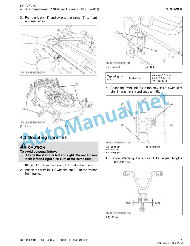 Kubota BX23S, LA340, BT603, RCK54D, RCK60D, RCK54, RCK60B Tractor, Front Loader, Backhoe, Rotary Mower Workshop Manual PDF 5 Kubota BX23S, LA340, BT603, RCK54D, RCK60D, RCK54, RCK60B Tractor, Front Loader, Backhoe, Rotary Mower Workshop Manual PDF - Image 5