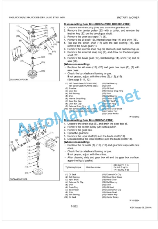 Kubota BX25, LA240, BT601, RCK54, RCK54P, RCK60B Tractor, Front Loader, Backhoe, Rotary Mower Workshop Manual PDF 5 Kubota BX25, LA240, BT601, RCK54, RCK54P, RCK60B Tractor, Front Loader, Backhoe, Rotary Mower Workshop Manual PDF-5