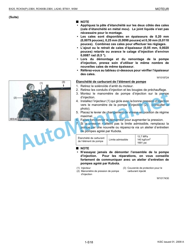 Alternative view of Kubota BX25, LA240, BT601, RCK54, RCK54P, RCK60B Tractor, Front Loader, Backhoe, Rotary Mower Workshop Manual PDF FR
