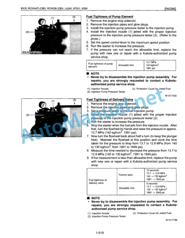 Alternative view of Kubota BX25, RCK54-23BX, RCK54P-23BX, RCK60B-23BX, LA240, BT601 Workshop Manual PDF
