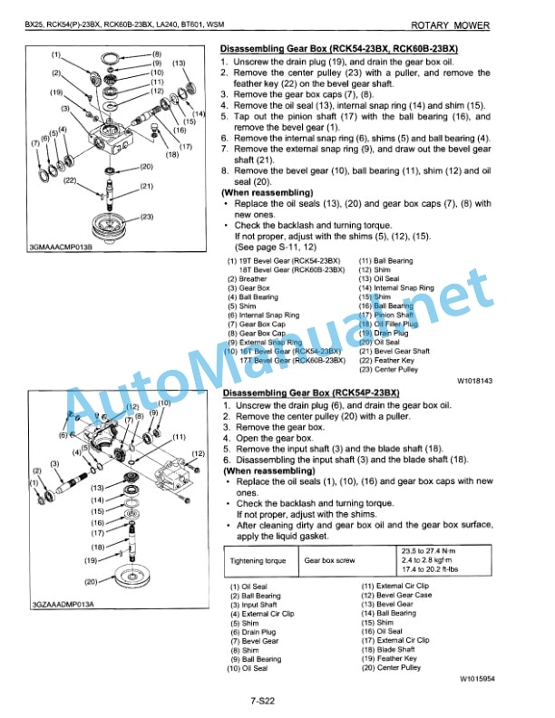 Kubota BX25, RCK54-23BX, RCK54P-23BX, RCK60B-23BX, LA240, BT601 Workshop Manual PDF 5 Kubota BX25, RCK54-23BX, RCK54P-23BX, RCK60B-23BX, LA240, BT601 Workshop Manual PDF - Image 5