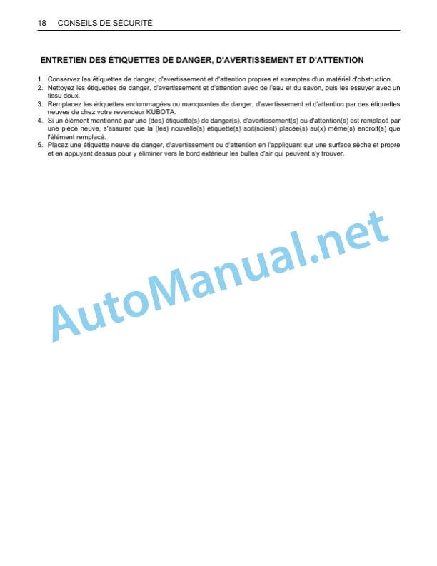 Alternative view of Kubota BX25D, LA240, BT601 Tractor Workshop Manual PDF