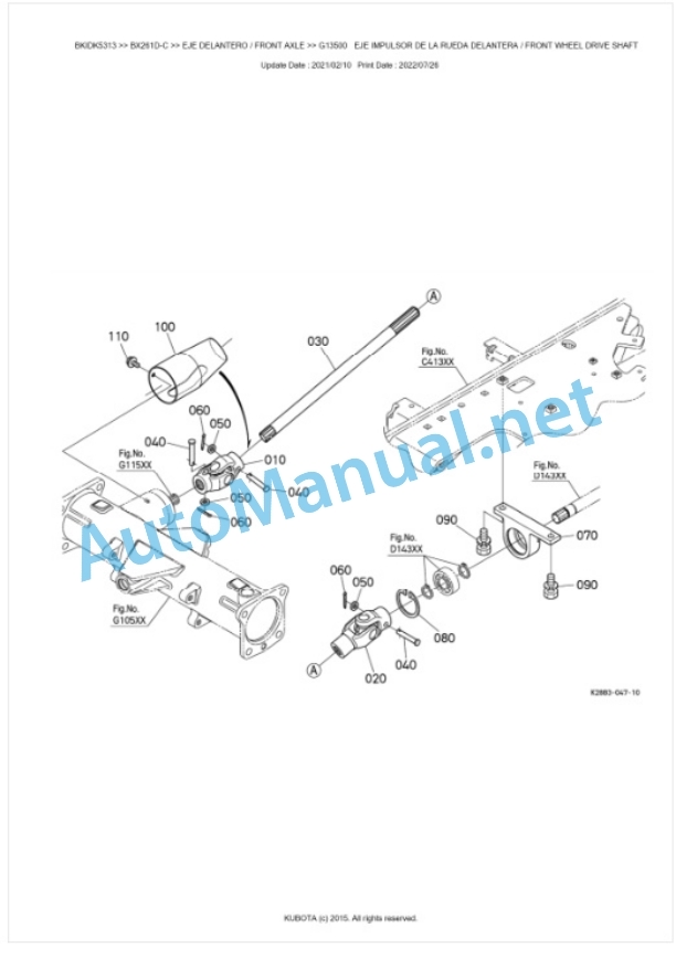 Kubota BX261D-C Tractor Parts Manual PDF BKIDK5313 3 Kubota BX261D-C Tractor Parts Manual PDF BKIDK5313-3