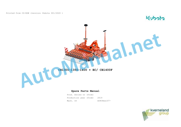Kubota CB1300-1350-1400 + EC, CB1400F Parts Manual PDF 1 Kubota CB1300-1350-1400 + EC, CB1400F Parts Manual PDF