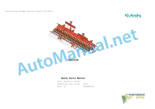 Kubota CB2000F Parts Manual PDF 1 Kubota CB2000F Parts Manual PDF