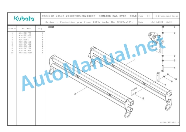 Kubota CB2300C-2350C-2400C, EC, CB2400CF Parts Manual PDF 4 Kubota CB2300C-2350C-2400C, EC, CB2400CF Parts Manual PDF-4