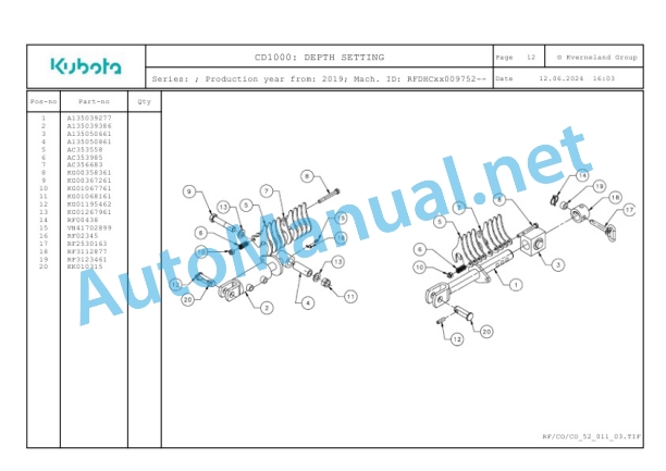 Kubota CD1001 Parts Manual PDF 3 Kubota CD1001 Parts Manual PDF-3