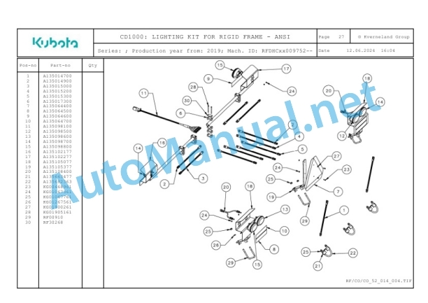 Kubota CD1001 Parts Manual PDF 5 Kubota CD1001 Parts Manual PDF-5