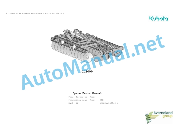 Kubota CD2000 Parts Manual PDF 1 Kubota CD2000 Parts Manual PDF