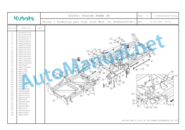 Kubota CD2000 Parts Manual PDF 2 Kubota CD2000 Parts Manual PDF-2