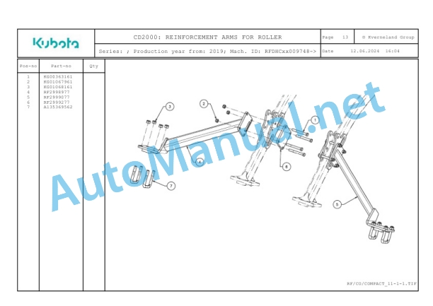 Kubota CD2000 Parts Manual PDF 3 Kubota CD2000 Parts Manual PDF-3
